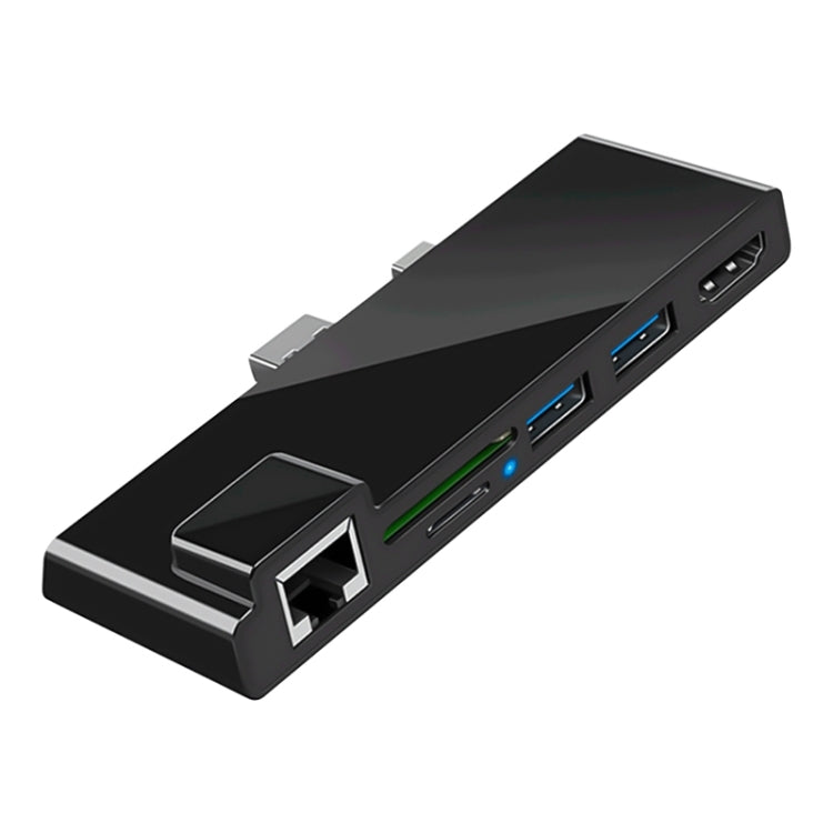 Rocketek SH768 6 in 1 RJ45 / USB 3.0 / HDMI / SD / TF HUB Adapter for Surface Pro 5 / 6, For Surface Pro 5 / 6 with RJ45