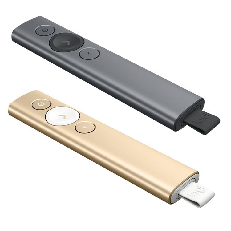 Logitech Spotlight 2.4Ghz USB Wireless Presenter PPT Remote Control Flip Pen, Spotlight (Gold), Spotlight (Grey)