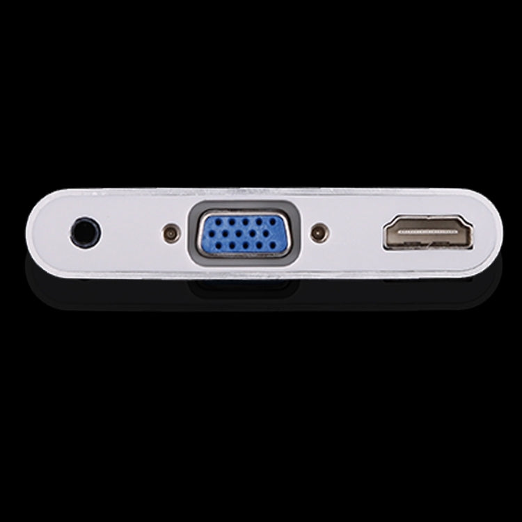 USB-C / Type-C 3.1 to VGA & HDMI & 3.5mm Video Audio Adapter, For Laptop & Notebook & MacBook 12 inch & MacBook Pro(Silver)