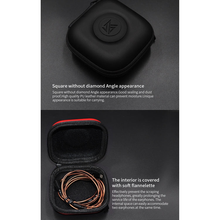 KZ Data Wire Charger Earphone Portable PU Receiving Case(Black)