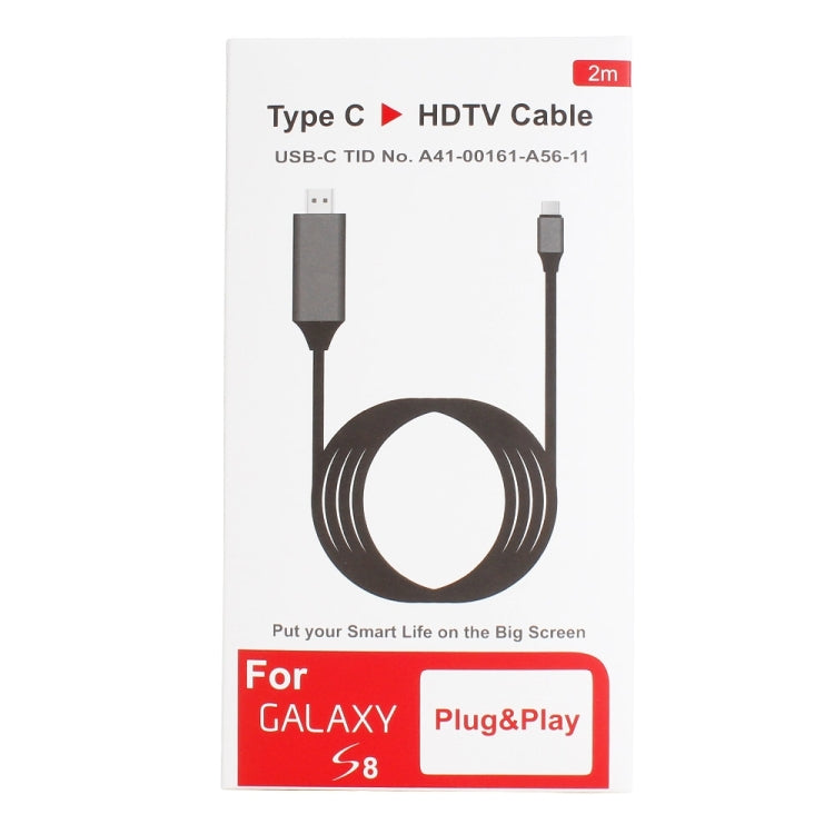 USB-C / Type-C 3.1 to HDMI Converter Adapter Cable, Length: 2m(Black)