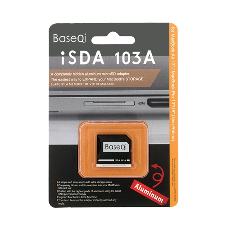 BASEQI Hidden Aluminum Alloy SD Card Case for Macbook Pro (Mid-2012) (not Retina) Laptops, For Macbook Pro Mid-2012 (not Retina)