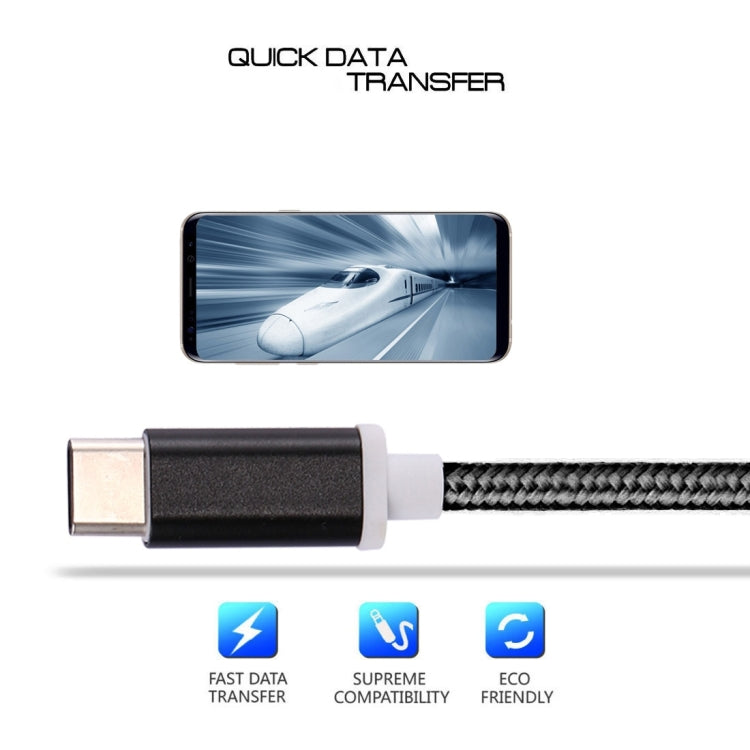 USB-C / Type-C Male to 3.5mm Female Weave Texture Audio Adapter, Length: about 10cm, Gold, Silver