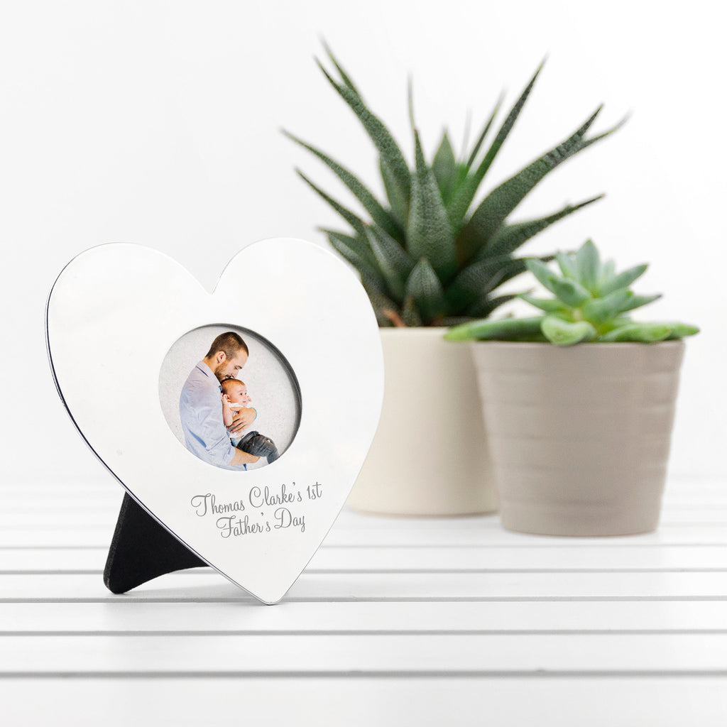 Personalised Silver Plated Heart Photo Frame