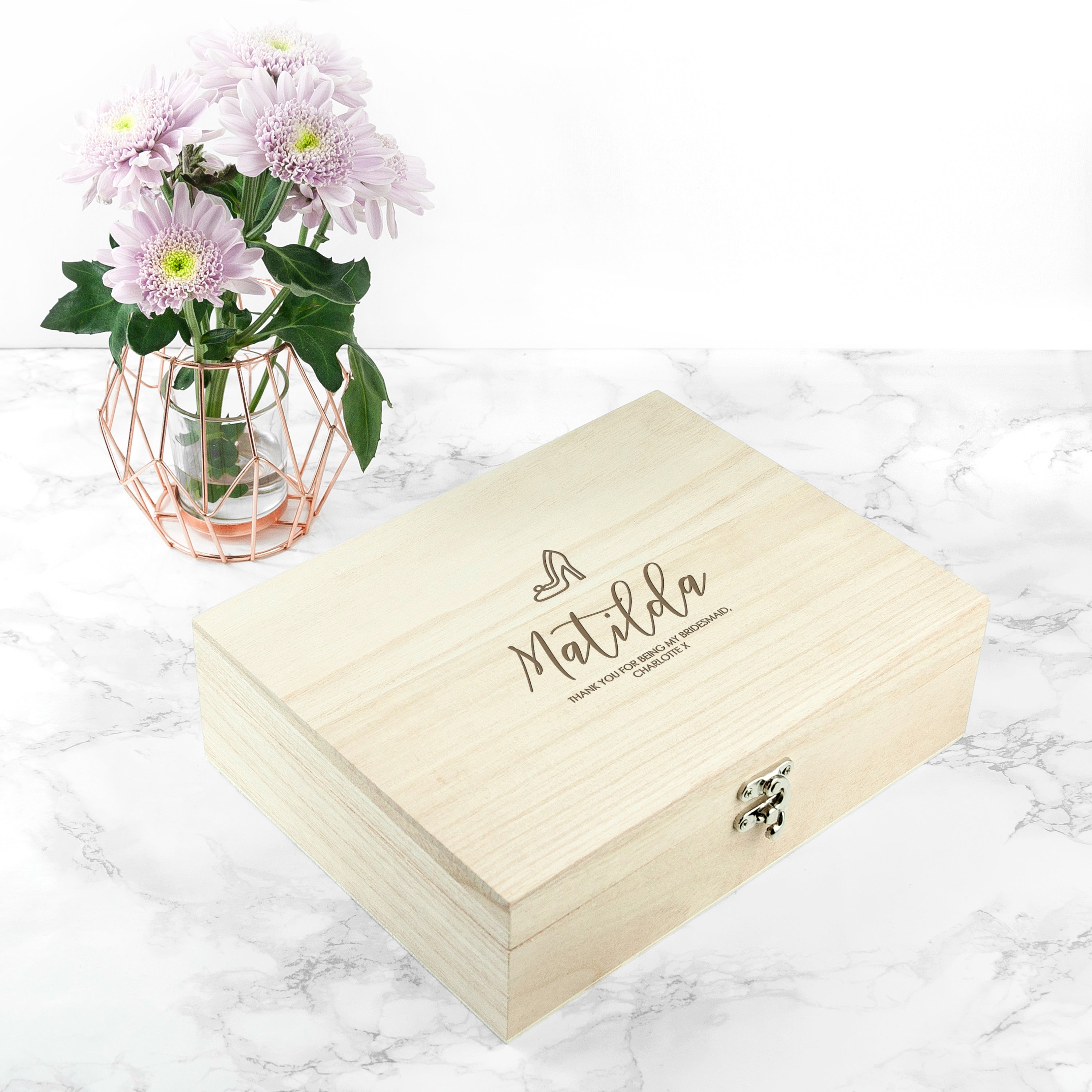 Personalised Elegant Wedding Keepsake Box