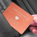 Personalised Love Note Metal Wallet Keepsake