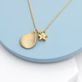 Personalised Matte Star And Drop Necklace