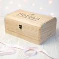 Personalised New Baby Keepsake Wooden Chest -  Booties