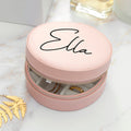 Personalised Treat Republic Blush Pink Round Jewellery Case