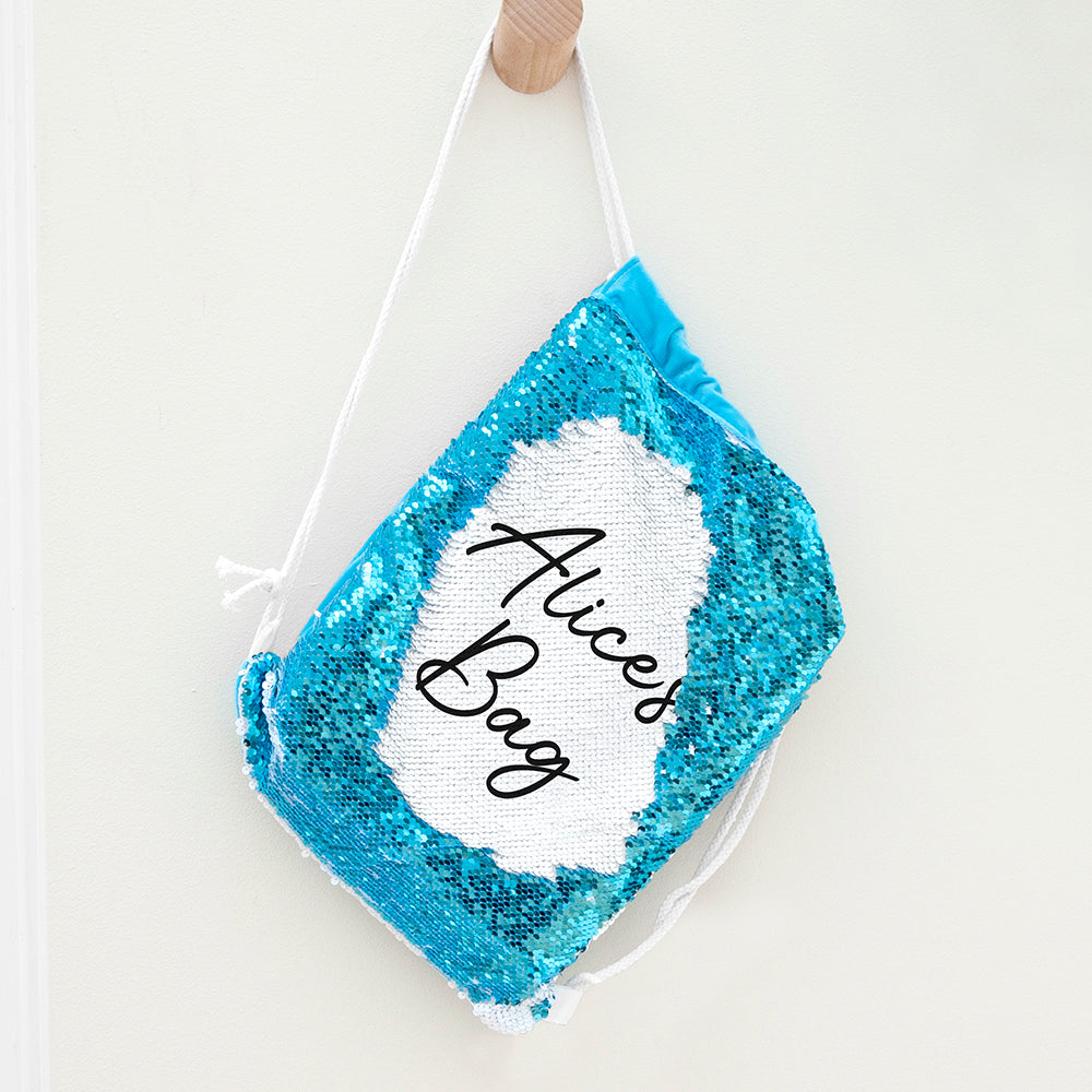 Personalised Kids Hidden Message Sequin Bag - Black