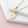 Personalised Summer Style Heart And Disc Necklace - Gold