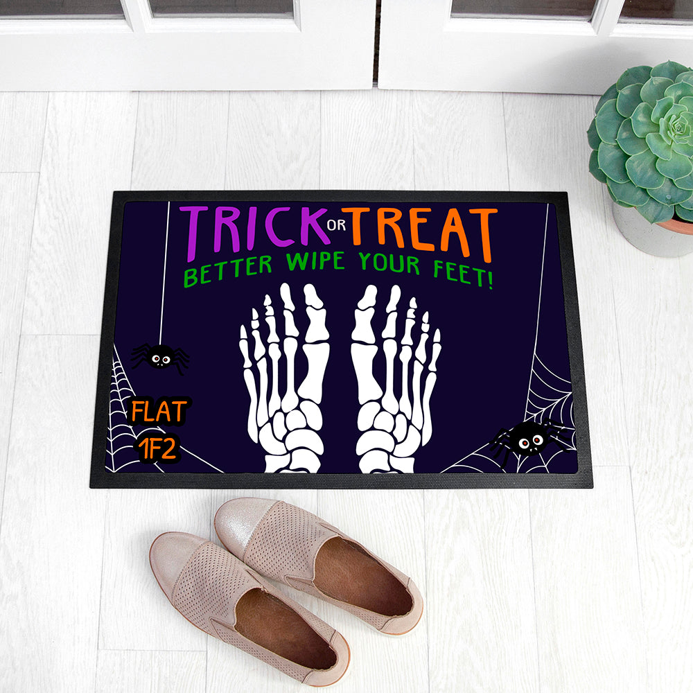 Personalised Halloween Trick Or Treat Indoor Doormat