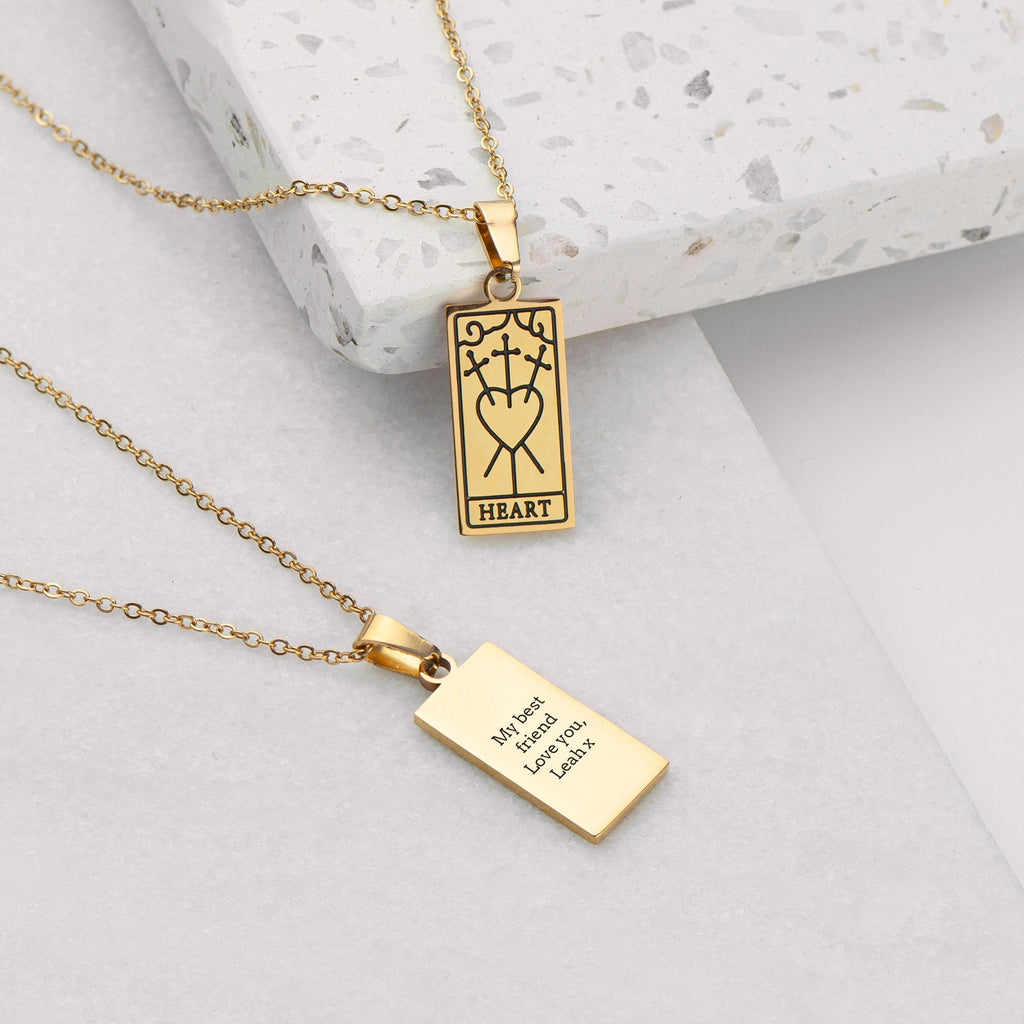 Personalised Heart Tarot Card Necklace
