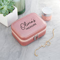 Personalised Pink 'My Treasure' Travel Jewellery Case