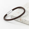 Personalised Men's Infinity Capsule Leather Bracelet