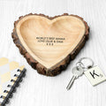 Personalised Rustic Carved Wooden Heart Trinket Dish