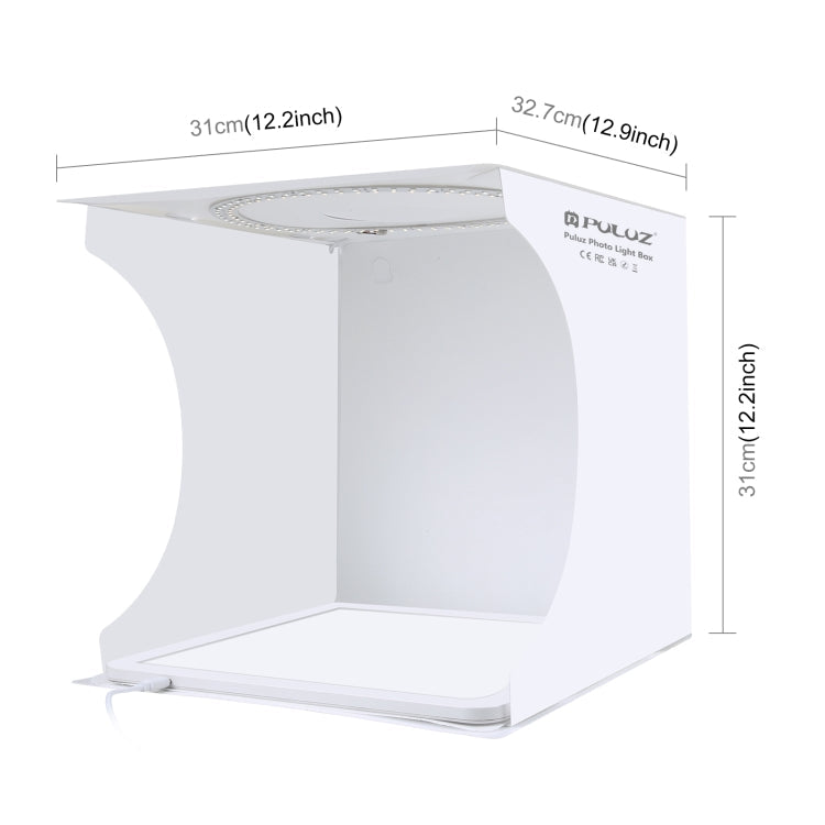 PULUZ 30cm Folding Ring Light Board Photo Lighting Studio Shooting Tent Box Kit Box with Shadowless Light Panel