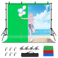 PULUZ 2.9x2m Photo Studio Background Support Stand Backdrop Crossbar Bracket Kit with Red / Blue / Green Backdrops, 2.9 x2 m (double stands)