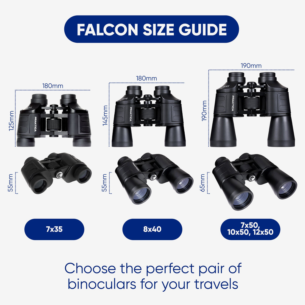 PRAKTICA Falcon 10x50mm Porro Prism Field Binoculars - Black