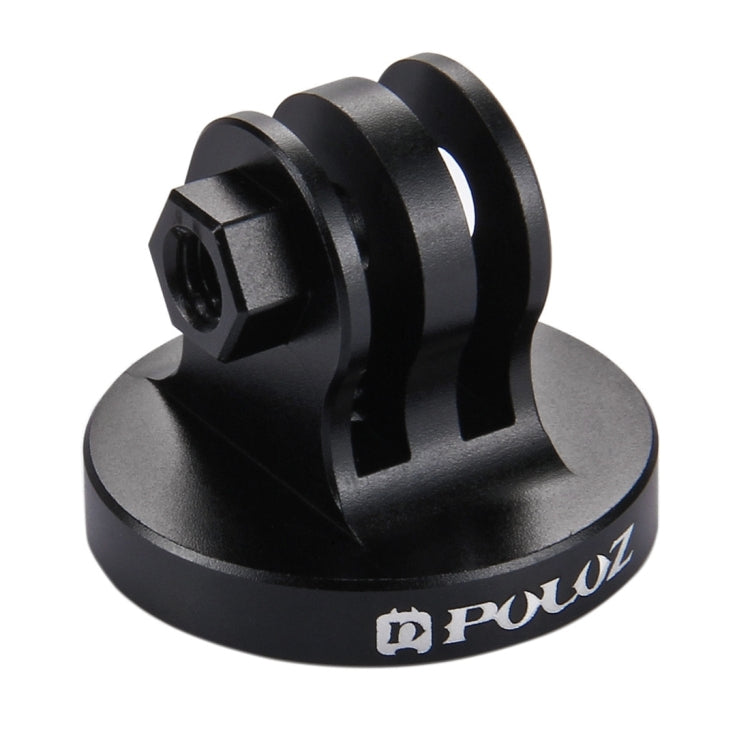 PULUZ 1/4 inch Screw Hole Tripod Mount CNC Adapter for GoPro, Insta360, DJI and Other Action Cameras(Black)