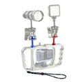 PULUZ Dual Handheld Diving Light Arm CNC Aluminum Mount with Lanyard for GoPro, Insta360, DJI and Other Action Cameras, Light Arm Mount/S
