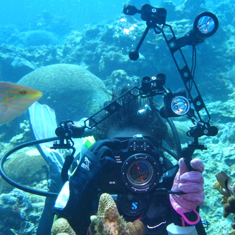 PULUZ Dual Aluminum Alloy Clamp for Underwater Arm System
