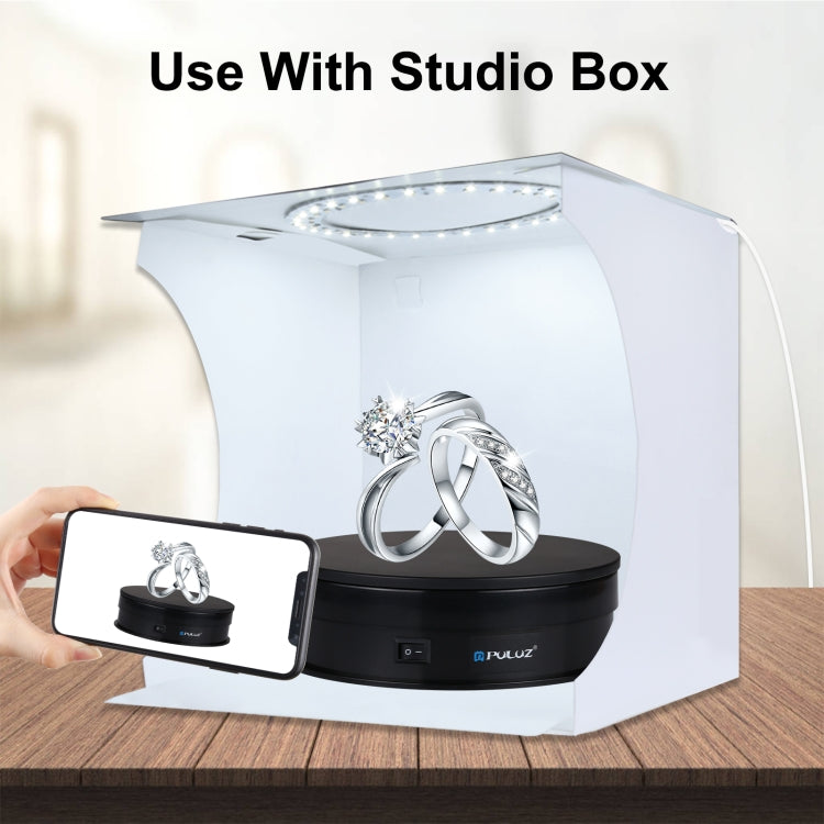 PULUZ 15cm USB Electric Rotating Turntable Display Stand Video Shooting Props Turntable for Photography, Load 1-5kg, 15cm Load 1-5kg Black, 15cm Load 1-5kg White