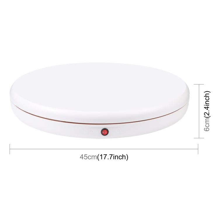 PULUZ 45cm Remote Control Adjusting Speed Rotating Turntable Display Stand, White, Load 100kg, 45cm Load 100kg White AU Plug, 45cm Load 100kg White EU Plug, 45cm Load 100kg White UK Plug, 45cm Load 100kg White US Plug