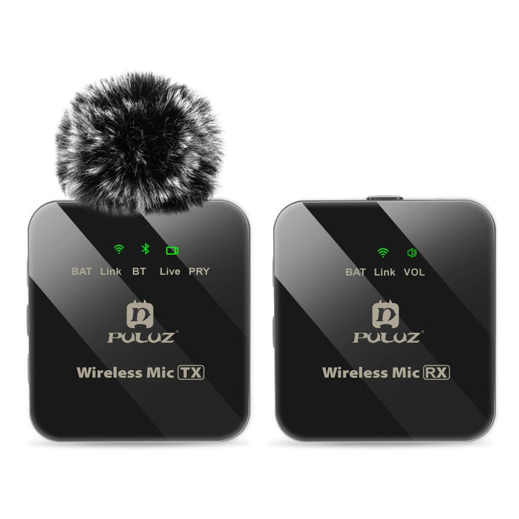 PULUZ 1 TX + 1 RX Wireless Lavalier Microphone (Black)