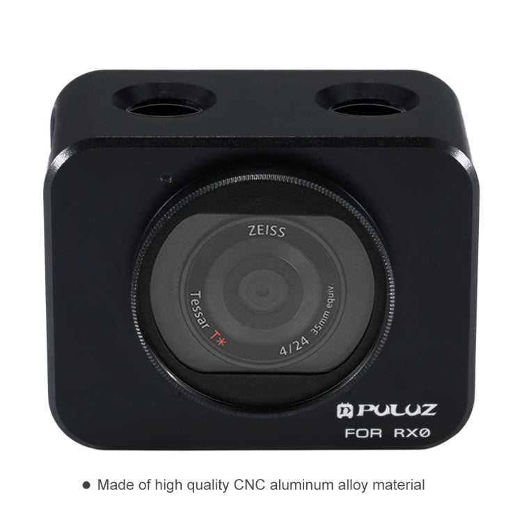 PULUZ for Sony RX0 Aluminum Alloy Protective Cage + 37mm UV Filter Lens + Lens Sunshade with Screws and Screwdrivers, Cage Black, Cage Gold, Cage Blue, Cage Red, Cage Silver