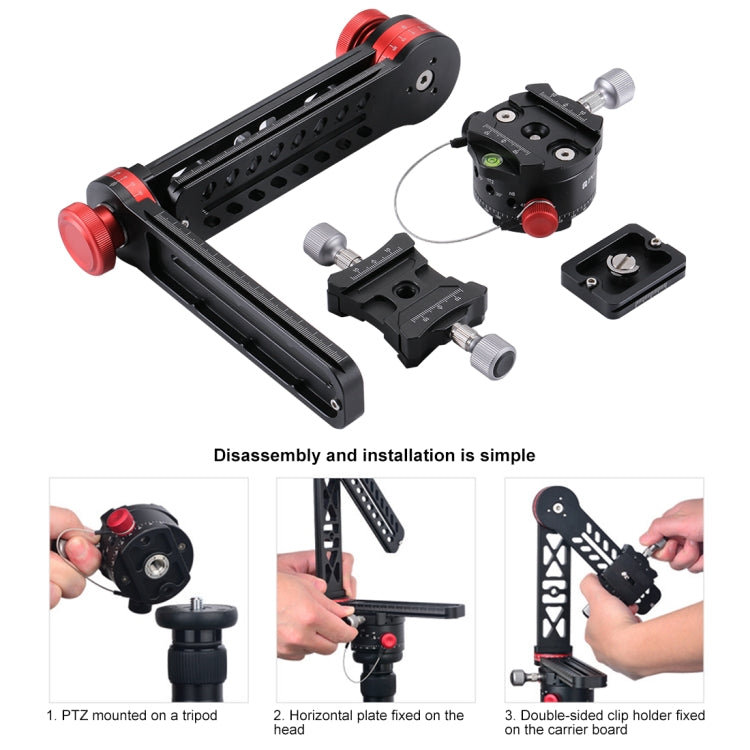 PULUZ 720 Degree Panoramic Aluminum Alloy Ball Head Quick Release Plate Kits, Big Size