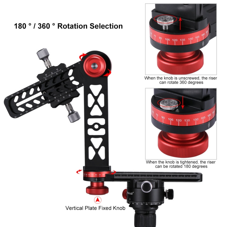 PULUZ 720 Degree Panoramic Aluminum Alloy Ball Head Quick Release Plate Kits, Big Size