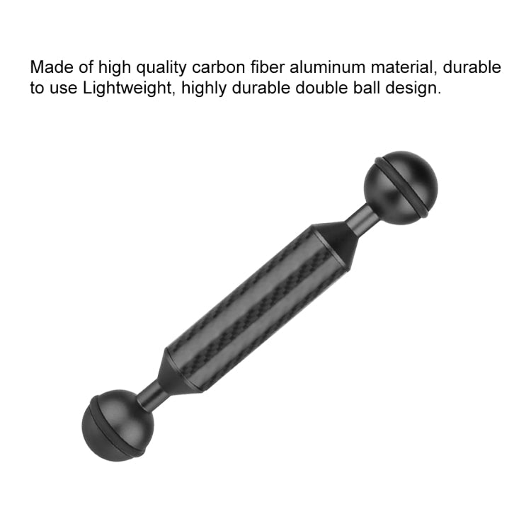 PULUZ 5 inch 13cm Length 20.8mm Diameter Dual Balls Carbon Fiber Floating Arm, Ball Diameter: 25mm, 5 inch Black, 5 inch Blue, 5 inch Red