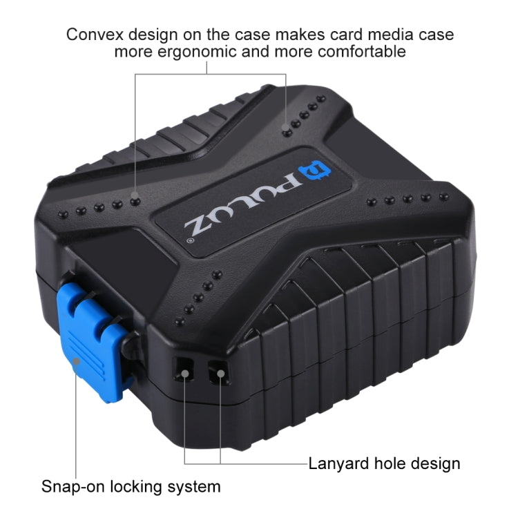 PULUZ 11 in 1 Memory Card Case for 3SIM + 2XQD + 2CF + 2TF + 2SD Card, 11 in 1