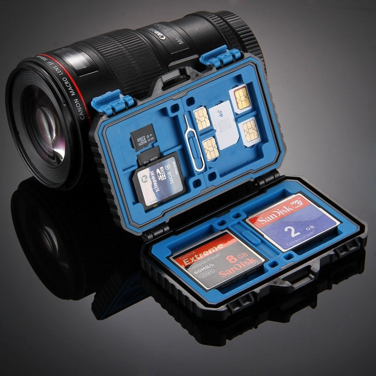 PULUZ 27 in 1 Memory Card Case for 4CF + 8SD + 9TF + 1Card PIN + 1Standard SIM + 2Micro-SIM + 2Nano-SIM