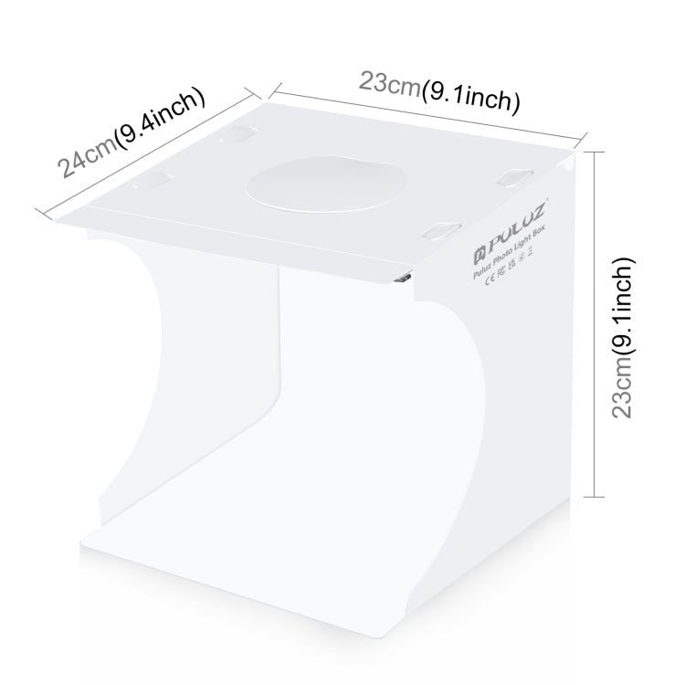 PULUZ 20cm Portable Light Tent with 550LM and 2 Backdrops (Black, White)