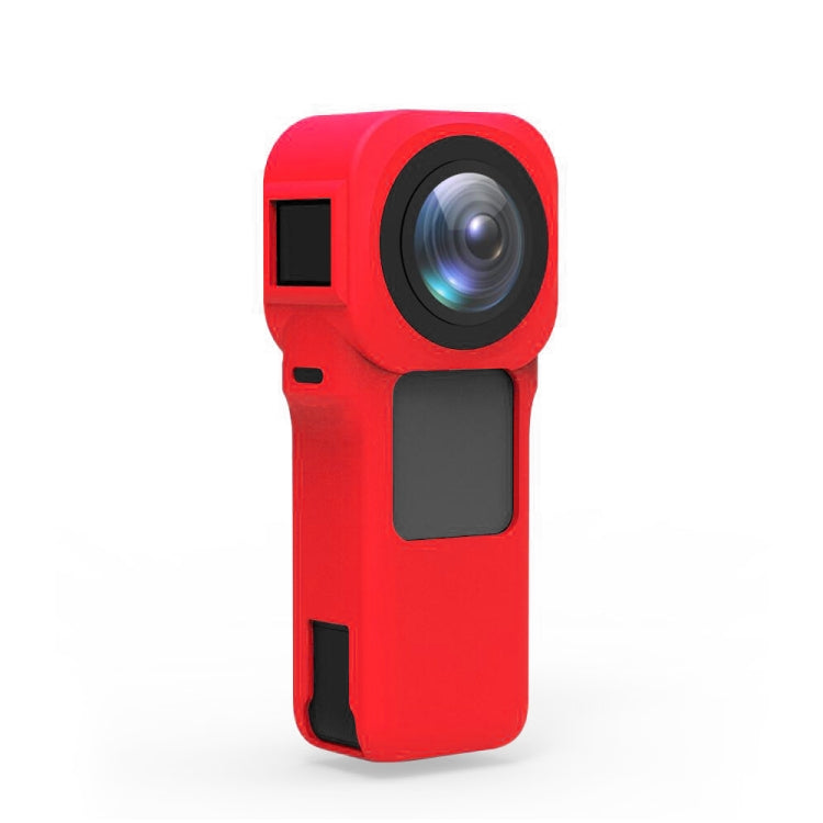 PULUZ Silicone Protective Case with Lens Cover for Insta360 One RS 1-Inch 360 Edition, Silicone Case(Red), Silicone Case(Black)