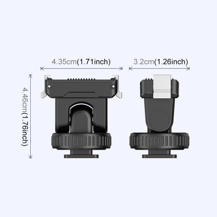 For DJI Osmo Action 5 Pro / 4 / 3 PULUZ Cold Shoe Gimbal Quick Release Base Adapter (Black)