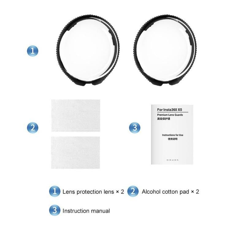 For Insta360 X5 PULUZ Rotating Optical Tempered Glass Lens Guard Protective Cover, Rotating Glass Lens Guard