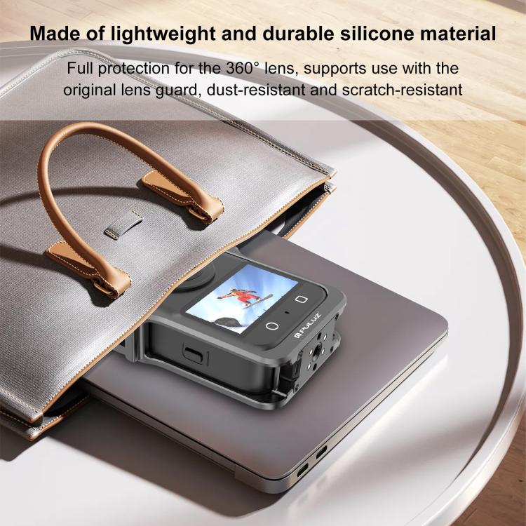 For DJI Osmo 360 PULUZ Aluminum Alloy Protective Cage Expansion Frame with Lens Cover, Protective Cage
