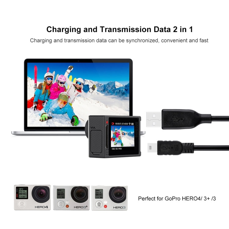 Mini 5-Pin USB Sync Data Charging Cable for GoPro HERO4 /3+ /3, Length: 1.5m