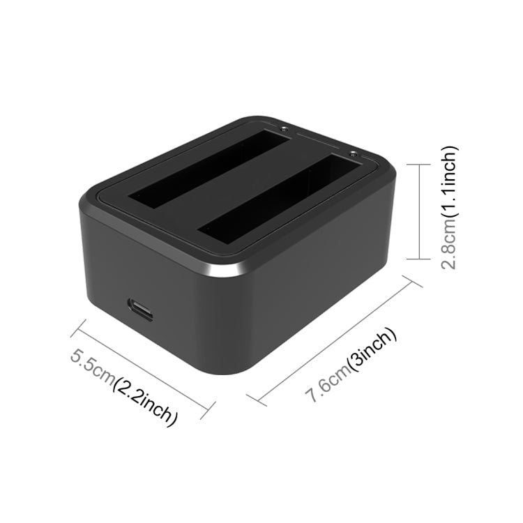 For Insta360 X3 PULUZ USB Dual Batteries Charger with  Indicator Light