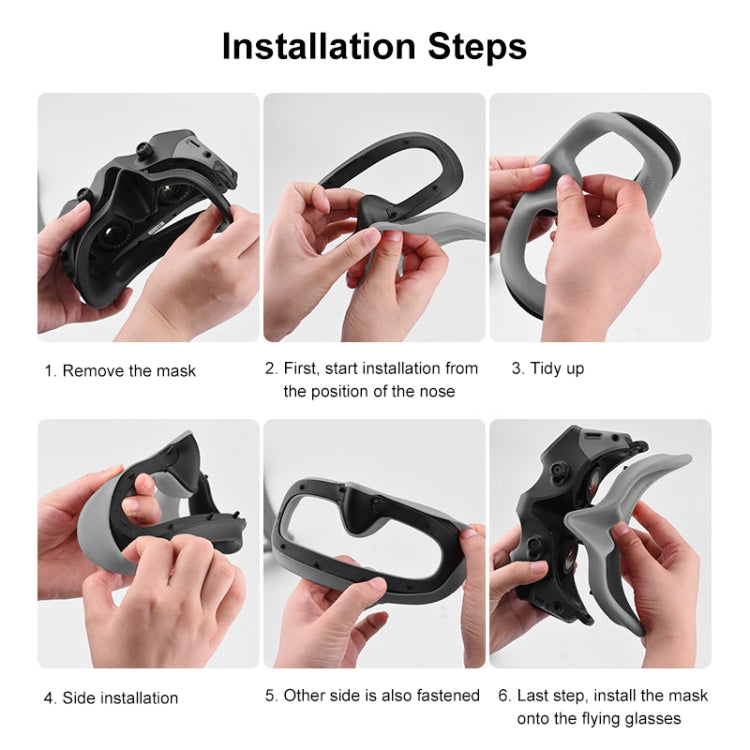 For DJI Avata Goggles 2 PULUZ Flying Eye Mask Silicone Protective Case (Grey)