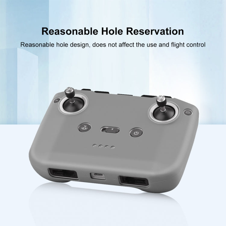 PULUZ Shockproof Anti-scratch Silicone Case with Neck Strap For DJI Neo / Mini 3 / 3 Pro / Mavic 3 / Air 2S / Mini 2 RC-N2 / RC-N1 / RC-N3 Remote Control (Grey)