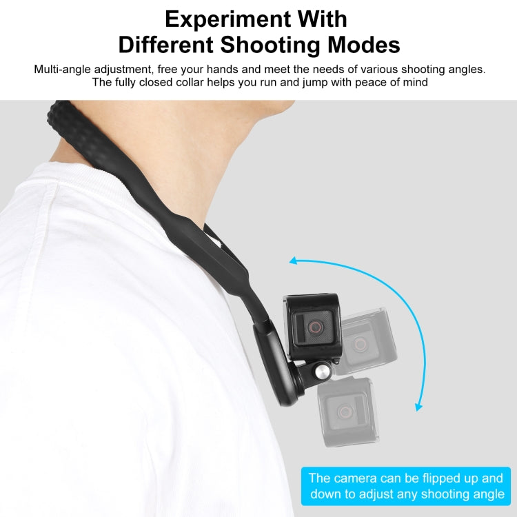 PULUZ Lazy Neck Bracket POV View Mount for GoPro Action Cameras (Black)