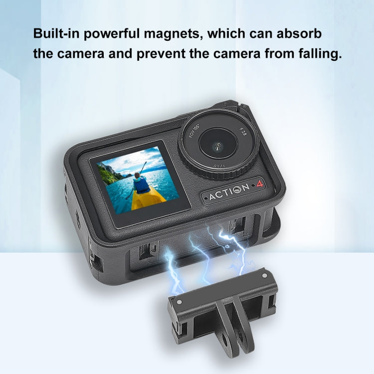 For DJI Osmo Action 5 Pro / 4 / 3 PULUZ Magnetic Quick Release Base Expansion Mount (Black)