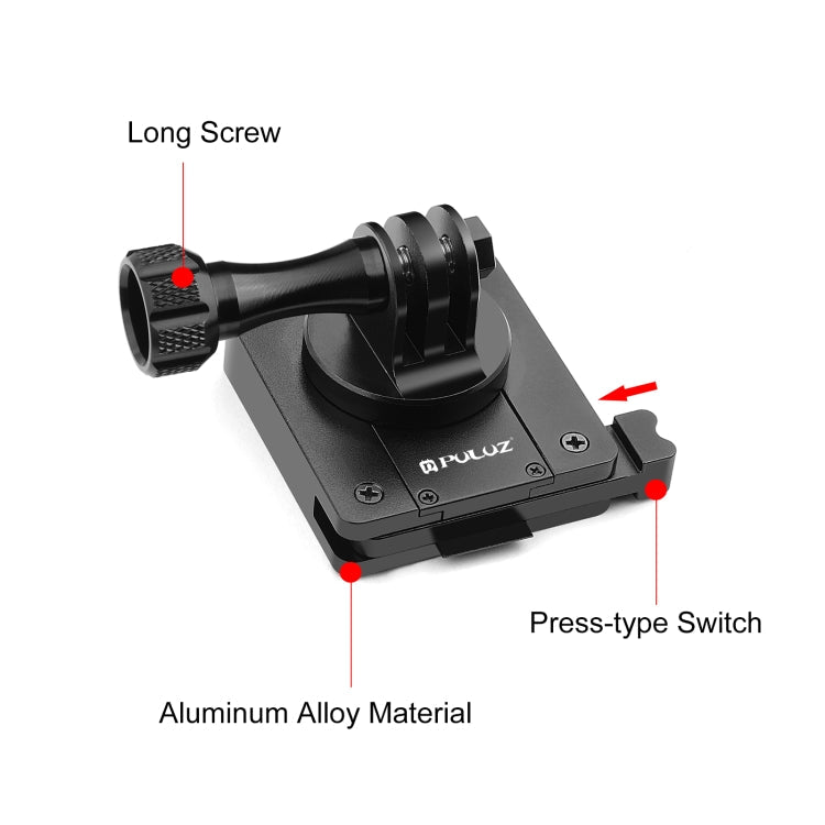 PULUZ Aluminum Quick Release Bracket NVG Helmet Mount for GoPro and Other Action Cameras (Black)