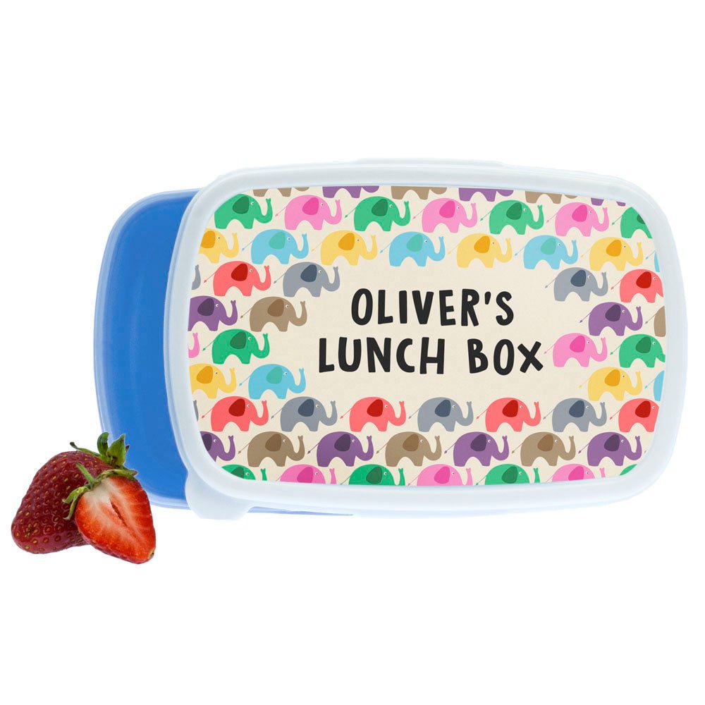Personalised Patchwork Elephants Lunch Box