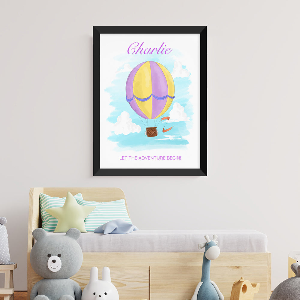 Personalised Hot Air Balloon Framed Print