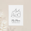 Personalised Line Art New Mum And Baby Feeding Print
